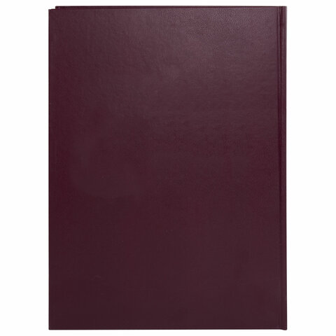 Книга учета 96 л., клетка, твердая, бумвинил, офсет, наклейка, А4 (200×290 мм), BRAUBERG, бордовая