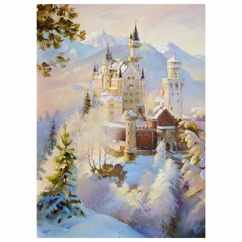 Картина стразами (алмазная мозаика), 30×40 см, ОСТРОВ СОКРОВИЩ «Замок», без подрамника