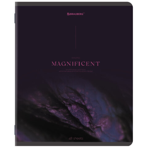 Тетрадь А5, 48 л., BRAUBERG, скоба, клетка, SoftTouch, «Peaceful», (микс в спайке)