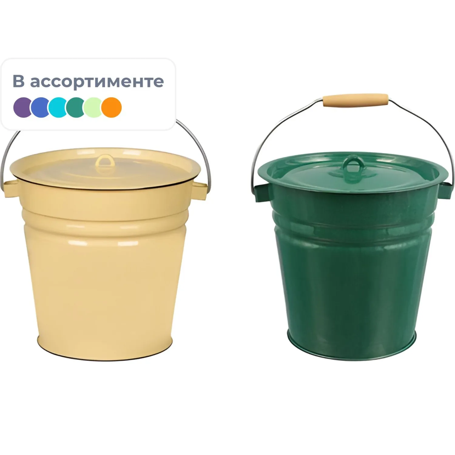 превью Ведро Appetite 12 л эмалированная сталь с крышкой
