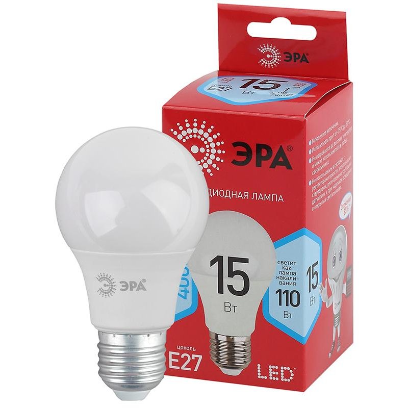 Лампа светодиодная ЭРА LED 15 Вт E27 грушевидная 4000 К холодный белый свет