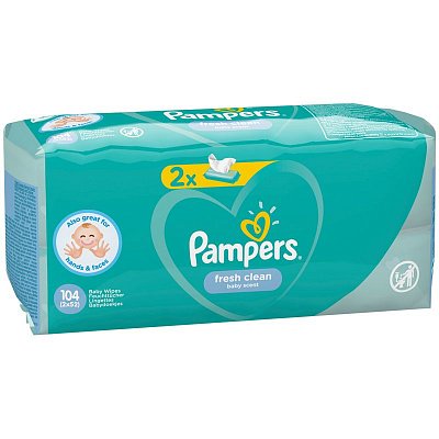 Салфетки влажные Pampers «Fresh Clean», 2×52шт., детские (ПОД ЗАКАЗ)