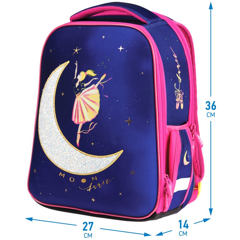 Ранец Berlingo Expert Mini «Moon dance» 36×27×14см, 2 отделения, 2 кармана, анатомическая спинка, мешок для обуви