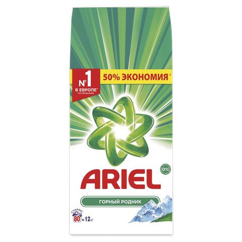 превью Порошок стиральный автомат Ariel Горный родник для белого белья 12 кг