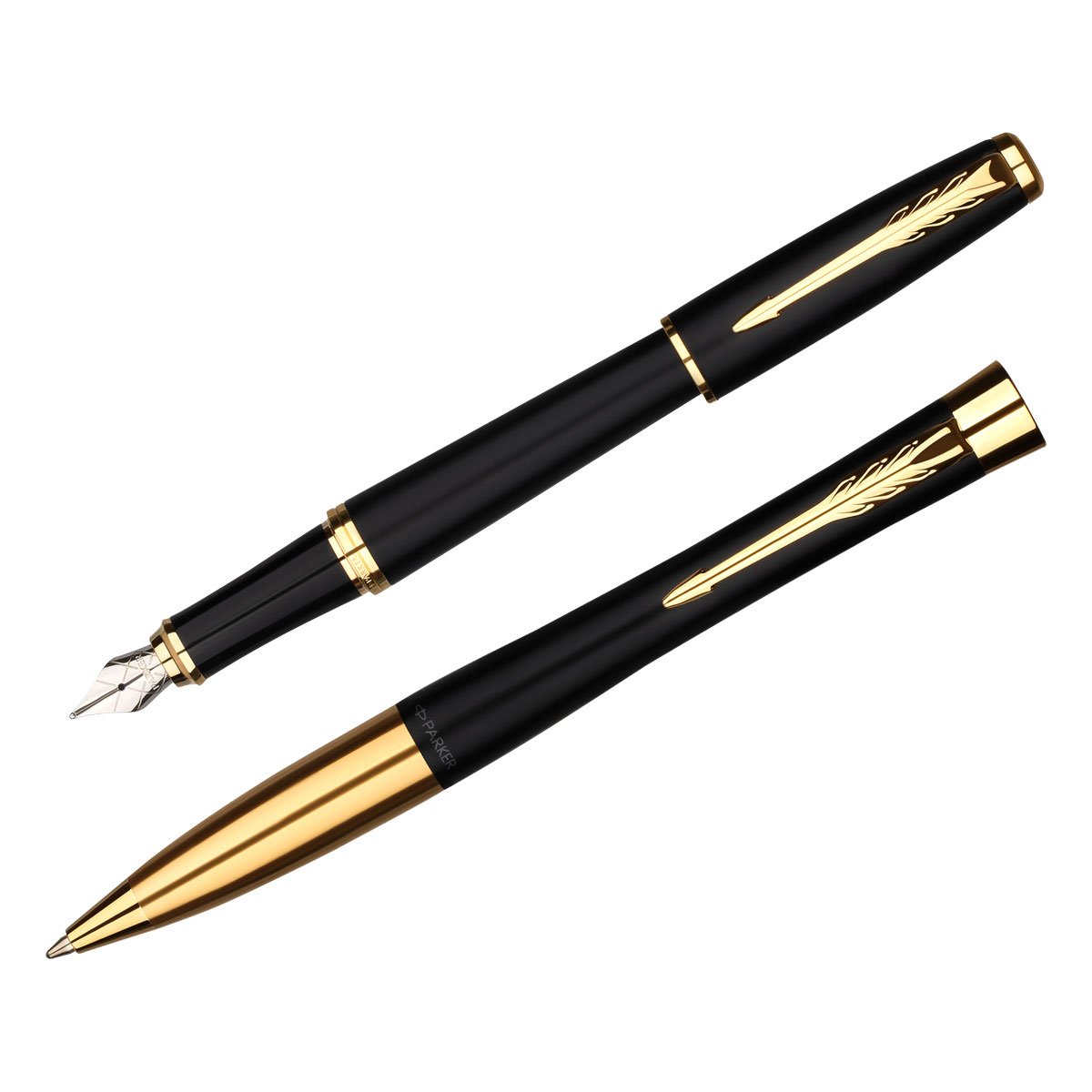 Набор Parker «Urban Duo»: ручка шариковая Urban Black GT, синяя, 1.0мм + перьевая ручка Urban Black GT