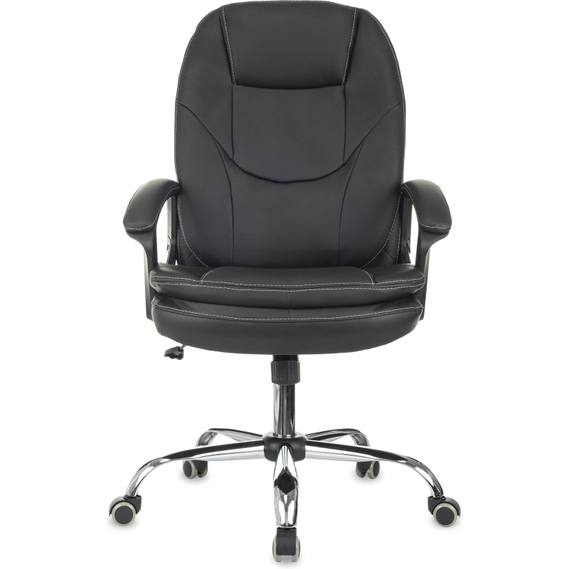 Кресло VB_EChair 668 TPU/SL черный экокожа крестов. металл хром