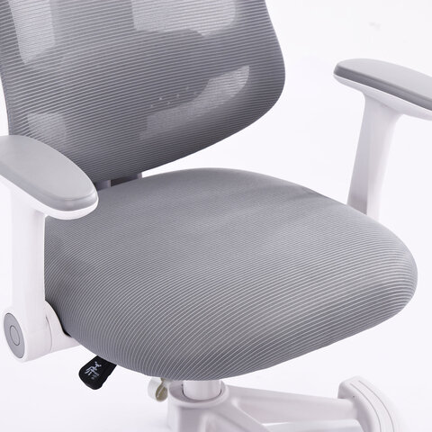 Кресло детское с подставкой для ног BRABIX KIDS «MG-215», сетка/ткань TW, серое