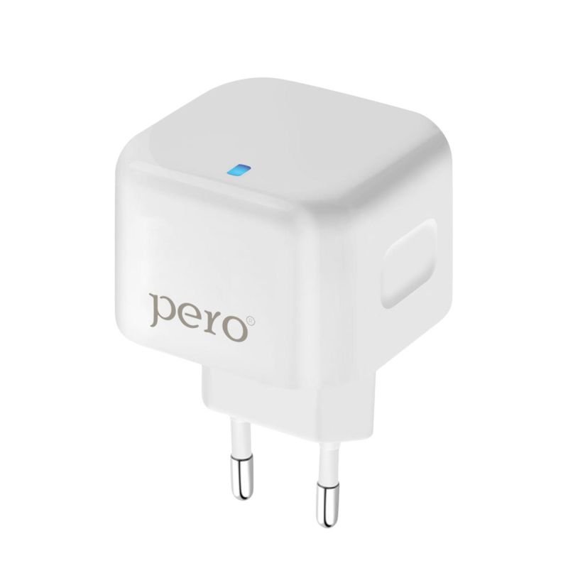 Зарядное устройство сетевое PERO TC10 USB-C 20W + USB-A Fast Charge белый