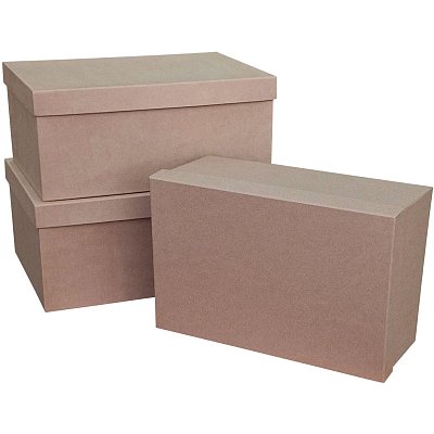 Набор подар. коробок 3в1 КРАФТ бумага 350×250х150, Д10103П.295