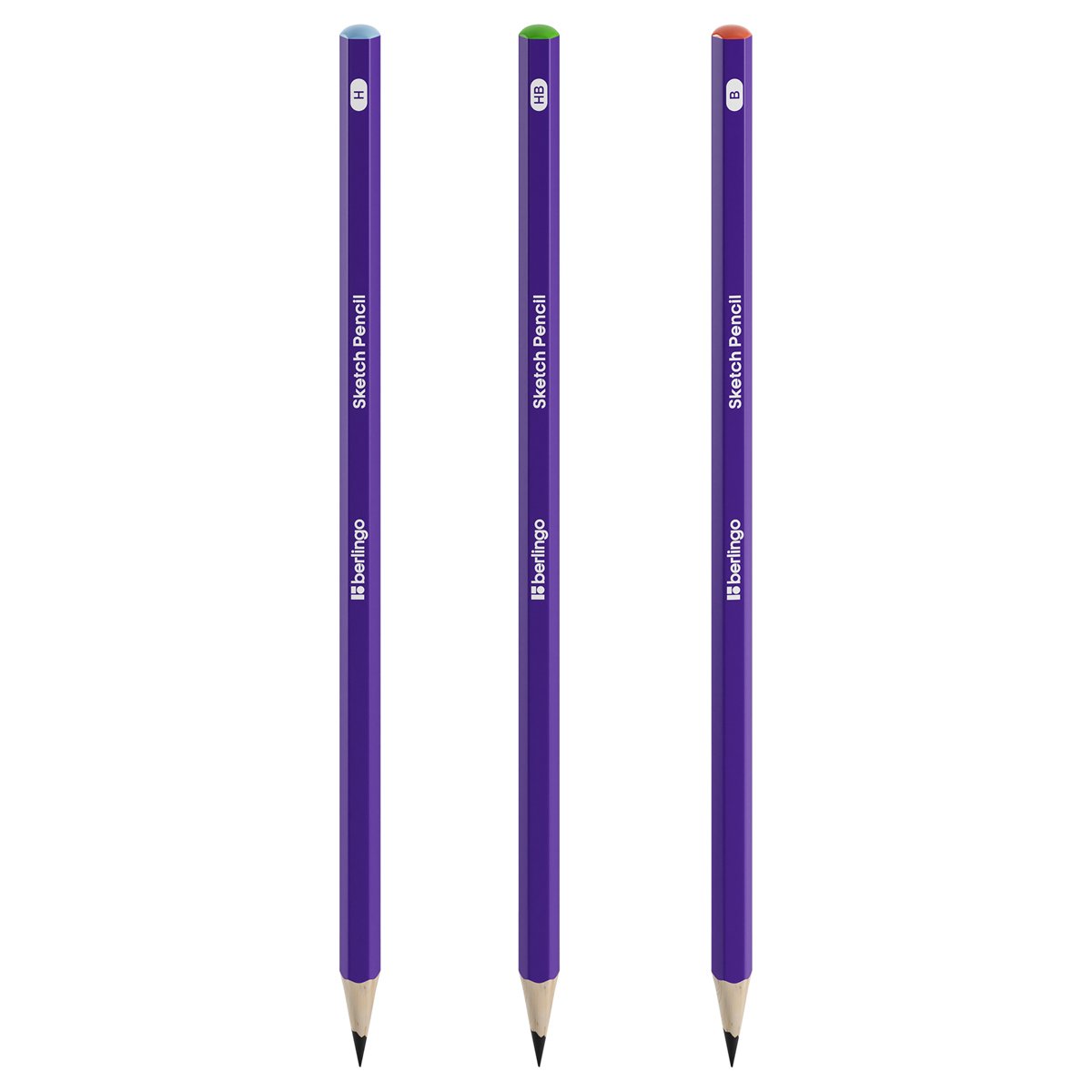 Набор карандашей ч/г Berlingo «Sketch Pencil» 3шт., H, HB, B, заточен., картон. упаковка, европодвес