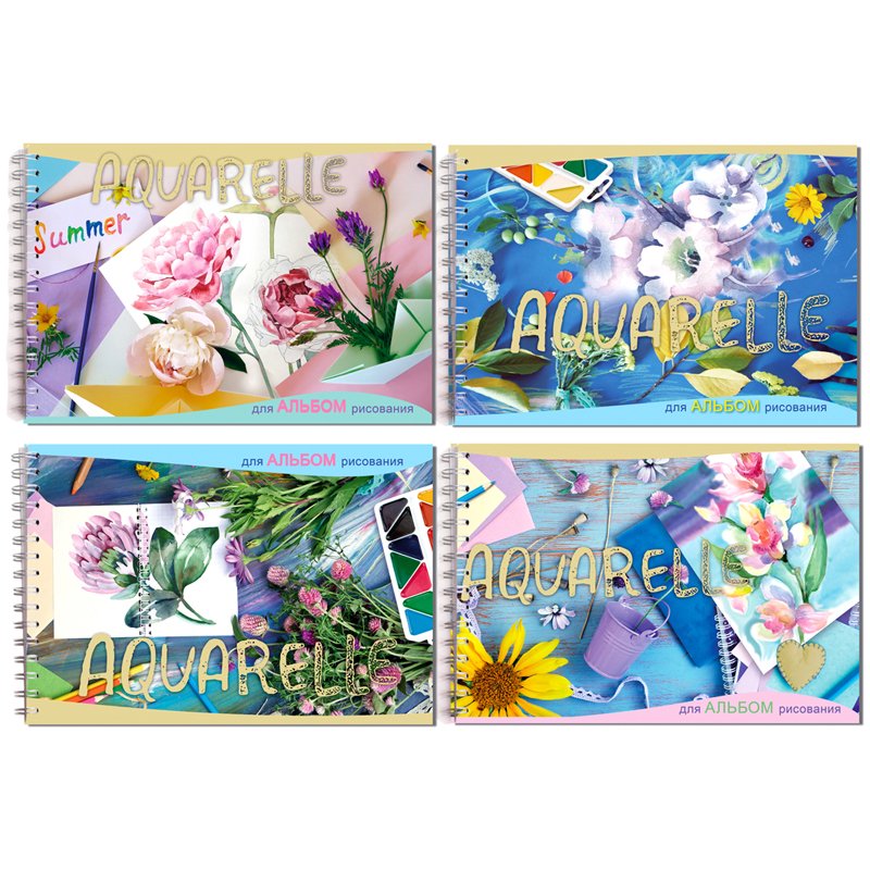 превью Альбом для рисования 20л., А4, на гребне BG «Aquarelle», эконом