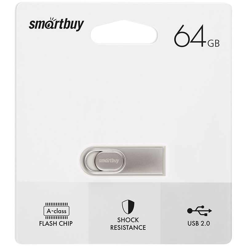 Память Smart Buy «M3» 64GB, USB 3.0 Flash Drive, серебристый (металл. корпус )