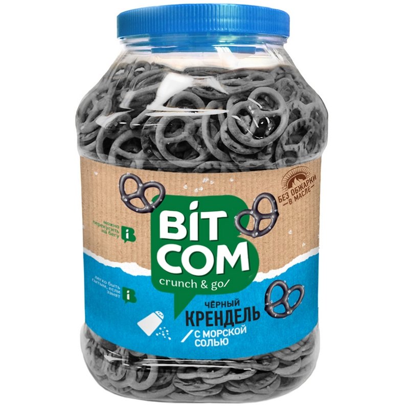 превью Крендели Bitcom черные с морской солью 460 г