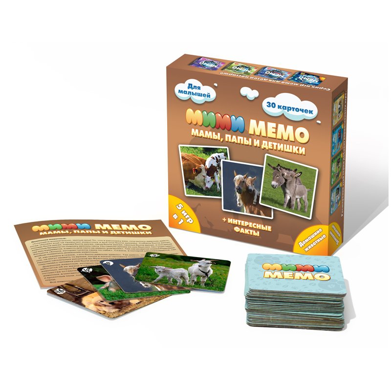 Игра настольная Нескучные игры «Ми-Ми-Мемо. Домашние животные»