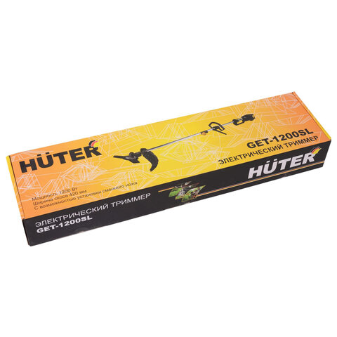 Триммер электрический HUTER GET-1200SL, 1200 Вт, 8000 об/мин, ширина скашивания 42 см