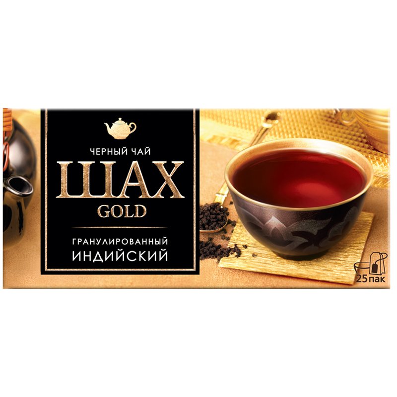 превью Чай Шах Gold, черный, индийский, 25 пакетиков по 2г