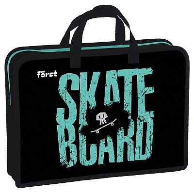 Папка с ручками 1 отделение, А4 Först «Skateboard», 340×245×75мм, пластик, на молнии