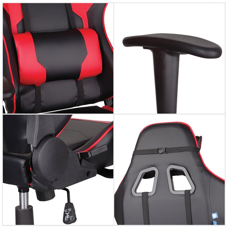Кресло игровое Helmi HL-G01 «Victory», искусственная кожа, черная/красная, 2 подушки