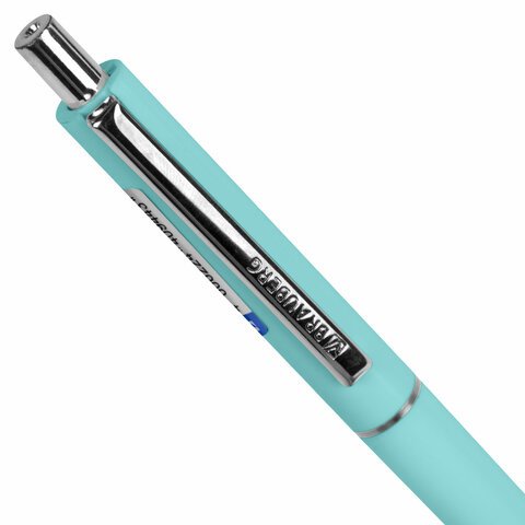 Ручка шариковая автоматическая BRAUBERG X17 PASTEL, СИНЯЯ, стандартный узел 0.7 мм, линия письма 0.5 мм