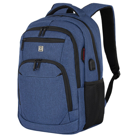 превью Рюкзак HEIKKI SECURE (ХЕЙКИ) универсальный, отделение для ноутбука, синий, 46×31x19 см