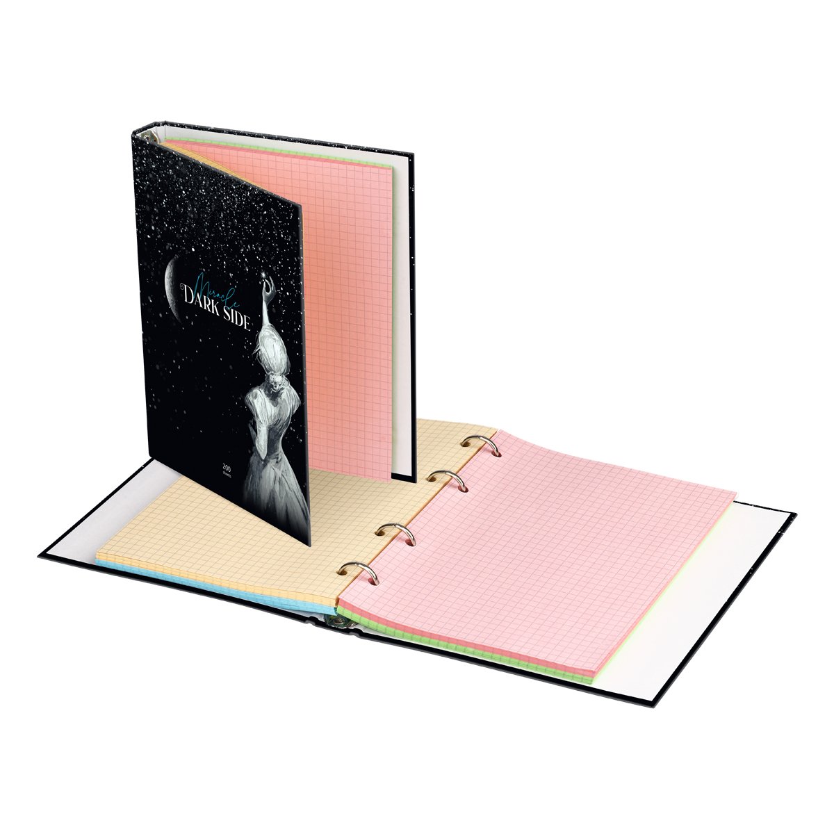 Тетрадь на кольцах А5, 200л., BG «Dark miracle», 4 цвет. блок, глянцевая ламинация