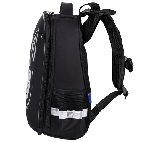 Ранец BRAUBERG SHINY, 2 отделения, с брелоком, «Husky», СВЕТЯЩИЙСЯ РИСУНОК, 38×28х14 см