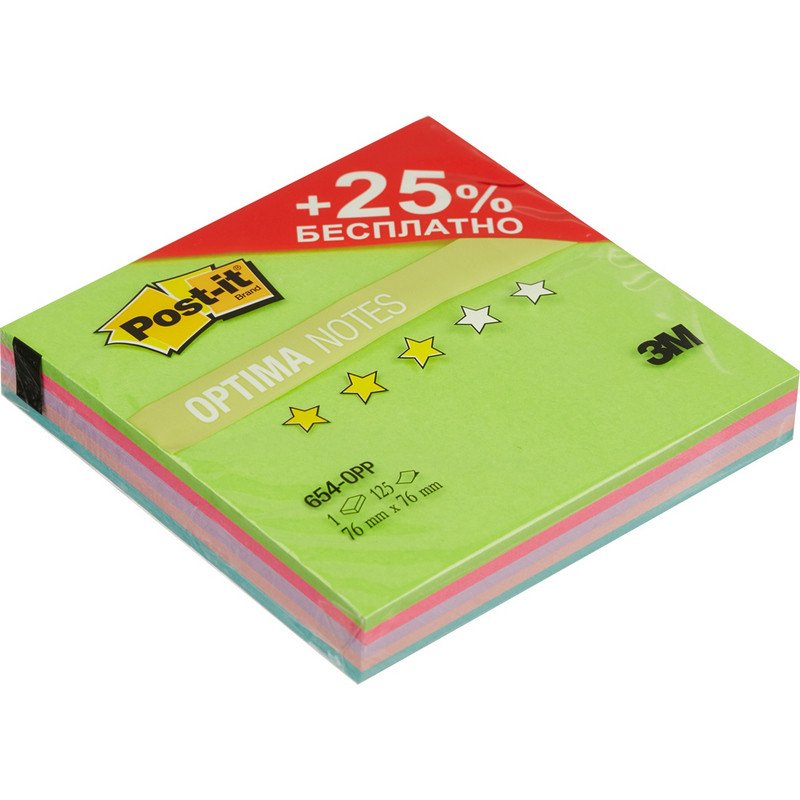 превью Блок-кубик Post-it Optima 654-OPP 76×76 лето плюс 125 л. 