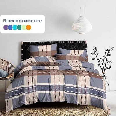 Постельное белье 1.5сп полисатин 80г/м2 (нав.50×70 1 шт. ), ассорти