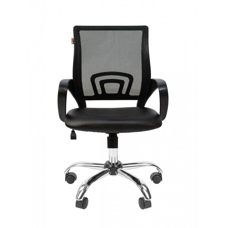 Кресло офисное Easy Chair 304 черное (искусственная кожа/сетка/хромированный металл)
