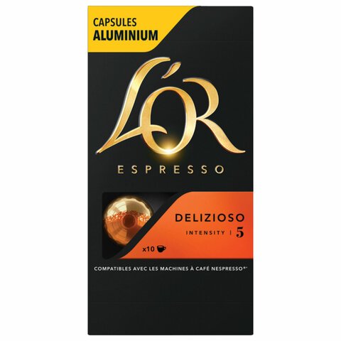 Кофе в алюминиевых капсулах L'OR «Espresso Delizioso» для кофемашин Nespresso, 10 шт. х 52 г