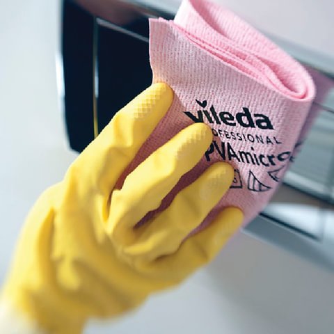 Салфетка VILEDA «ПВАмикро», комплект 5 шт., искусственная замша, красная, 35×38 см