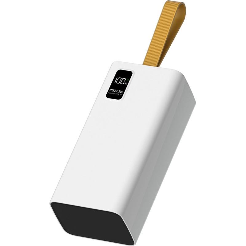 Внешний аккумулятор PERO PB08 40000 mAh, Li-Pol, output USB-C + 4USB-A, белый
