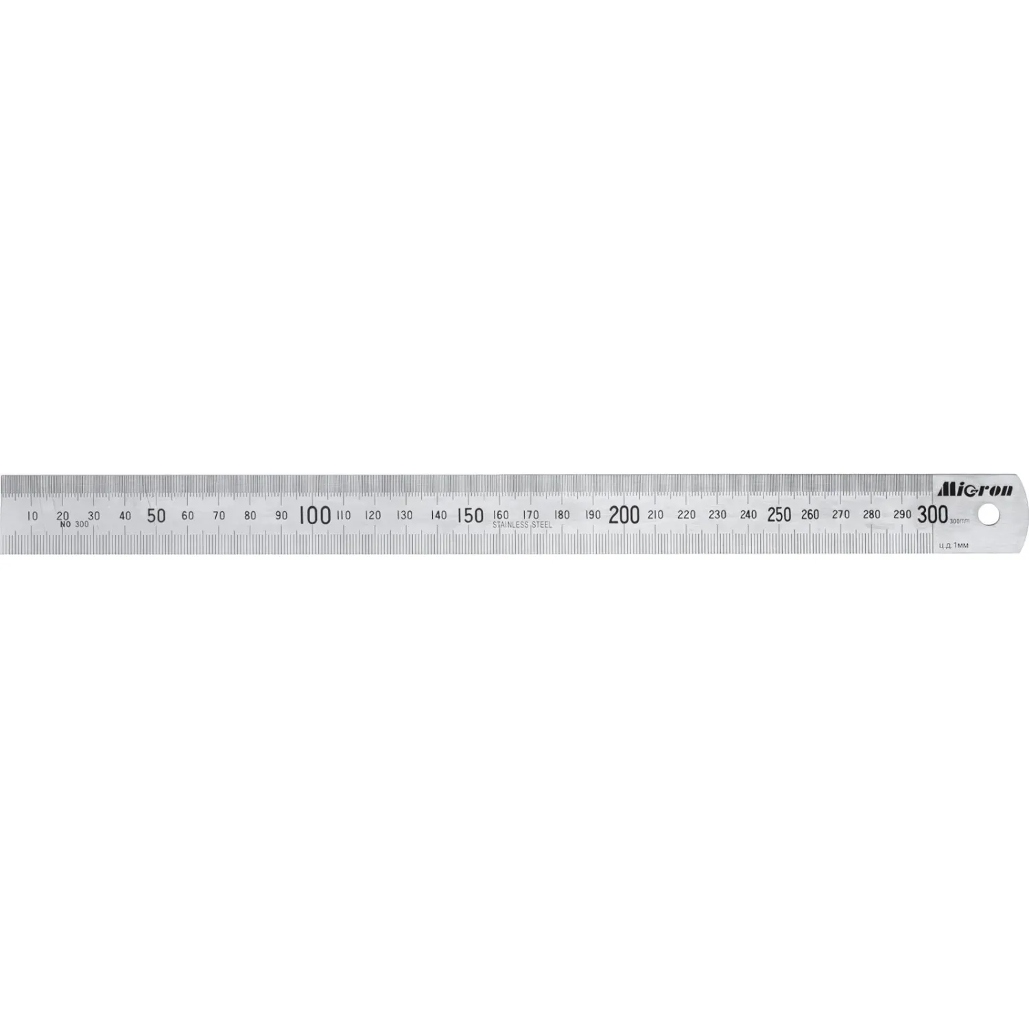 Линейка измерительная Micron 300 мм стальная (34311)