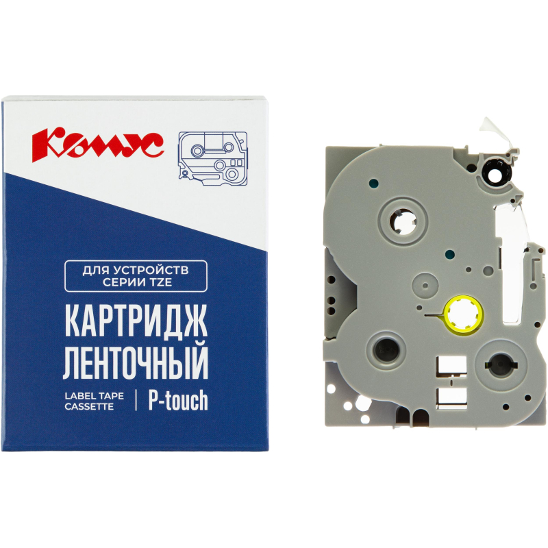 Картридж Комус TZE-141(Brother TZE-141 черный на прозрачном,18 мм/8м)