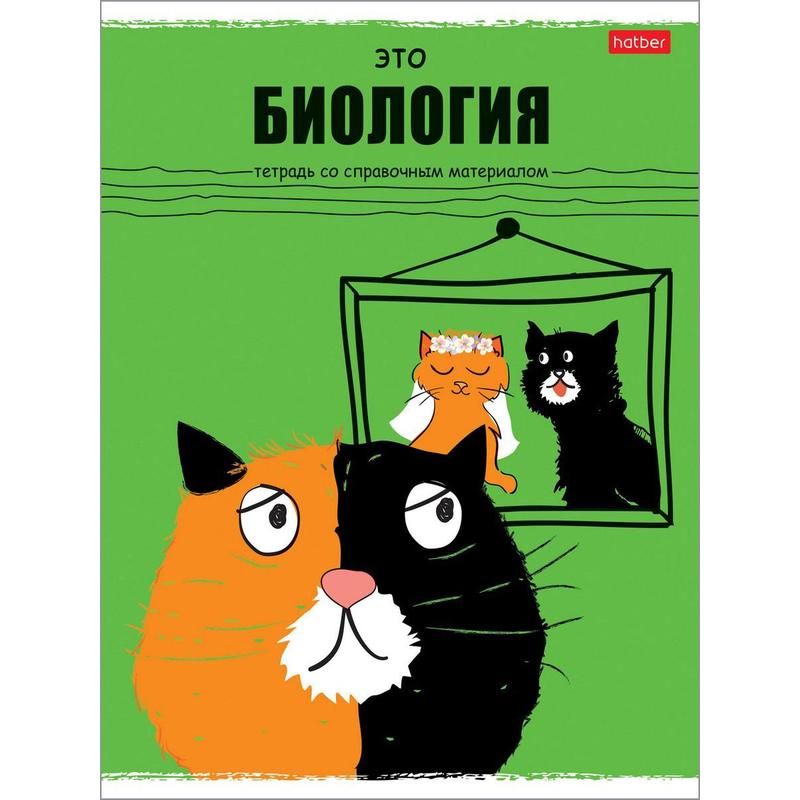 превью Тетрадь предметная по биологии Hatber Черный кот А5 48 листов