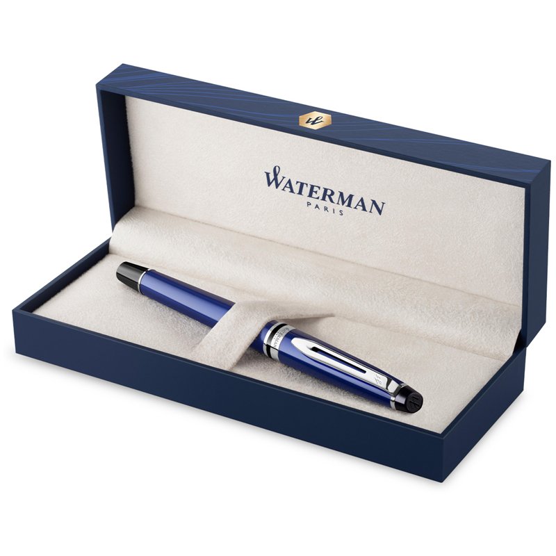 Ручка-роллер Waterman «Expert Blue Palladium» черная, 0.8мм, подарочная упаковка