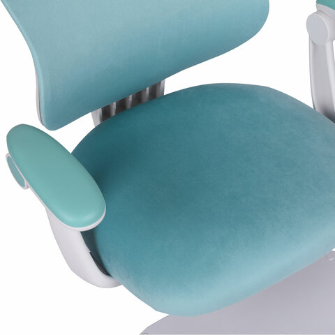 Кресло детское с подставкой для ног BRABIX «Sky MG-206», велюр, голубое