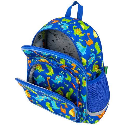 Рюкзак BRAUBERG KIDS PLAY детский, 1 отделение, 3 кармана, «Dinos», 29×23х12 см