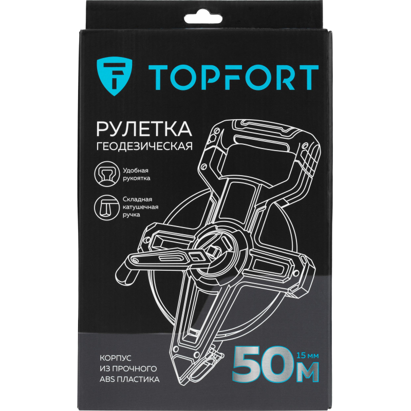 Рулетка геодезическая TOPFORT Geo 50 м х 15 мм (2019142)