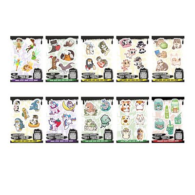 Наклейки виниловые20-22 шт.4 листаА6«КАВАЙНЫЕ ДИЗАЙНЫ»АССОРТИNALEPKING