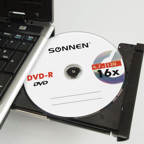 Диски DVD-R SONNEN 4.7 Gb 16x Bulk, КОМПЛЕКТ 50 шт. 