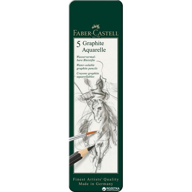превью Набор карандашей чернографитных Faber-Castell Graphite Aquarelle HB-8B (5 штук в упаковке)