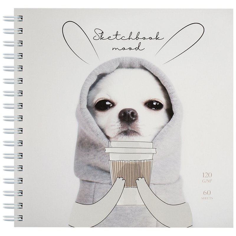 Скетчбук 60л. 150×150 на гребне MESHU «Puppy», 120 г/м2