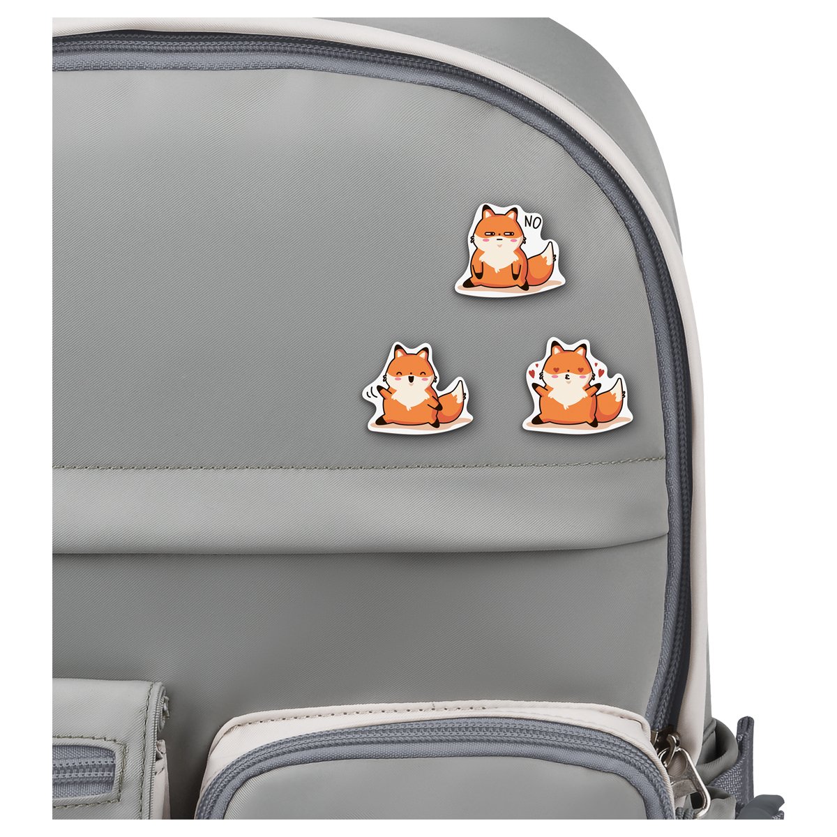 Набор деревянных значков MESHU «Kawaii fox», каширование, 3шт. 