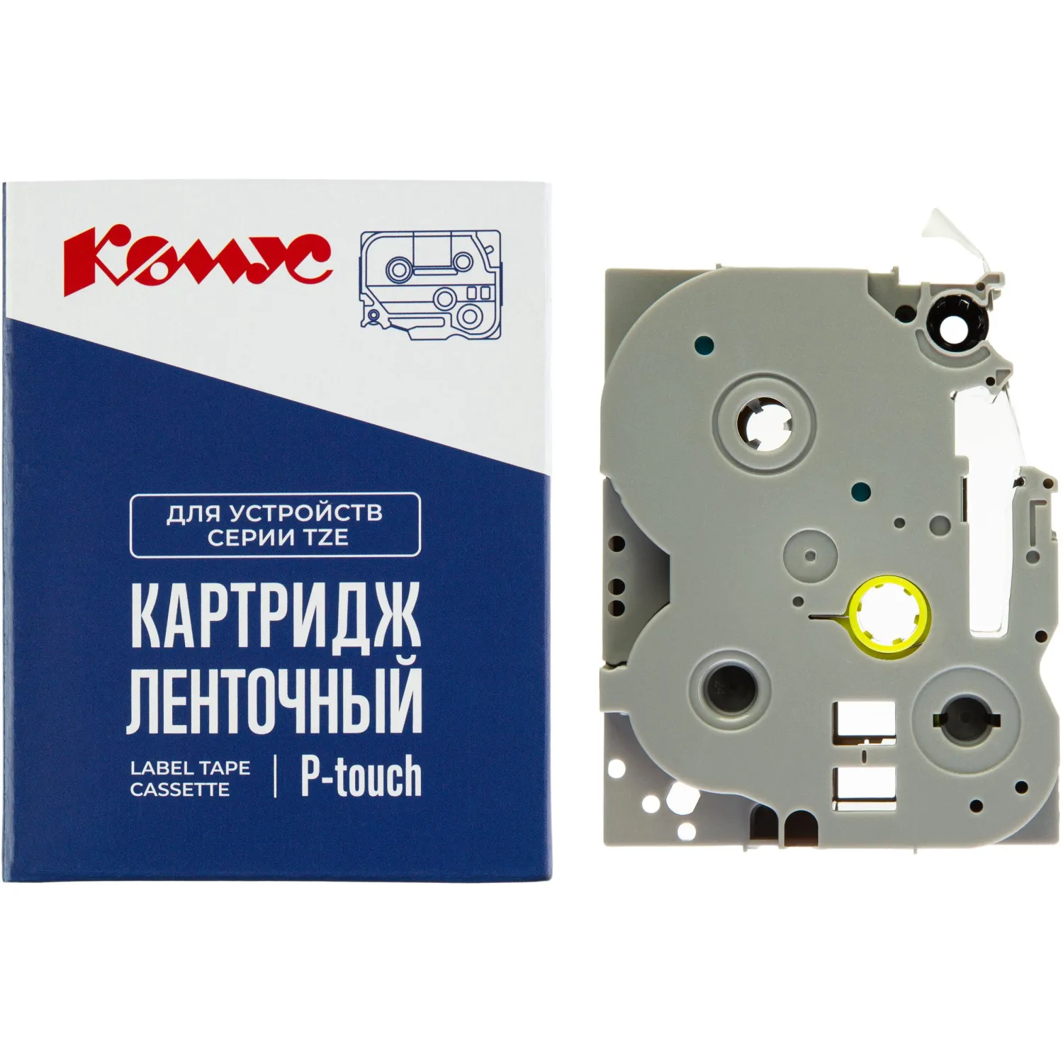 превью Картридж Комус TZE-431 для принтера этикеток Brother (12 мм х 8 м, цвет ленты красный, шрифт черный)