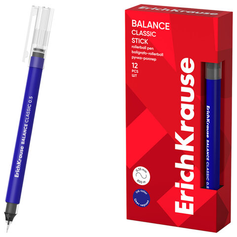 превью Ручка-роллер ERICH KRAUSE «Balance Stick Classic», СИНЯЯ, линия 0.35 мм