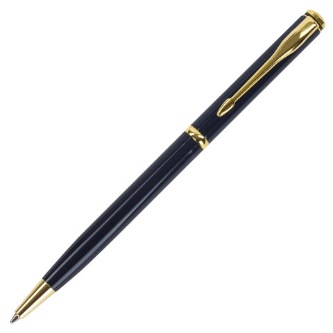 Ручка подарочная шариковая GALANT «Arrow Gold Blue», корпус темно-синий, золотистые детали, пишущий узел 0.7 мм, синяя