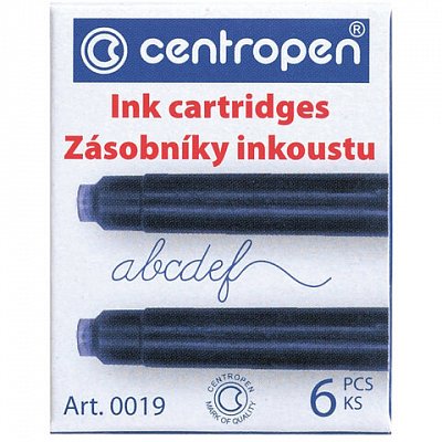 Картриджи чернильные Centropen синие, 6шт., картонная коробка