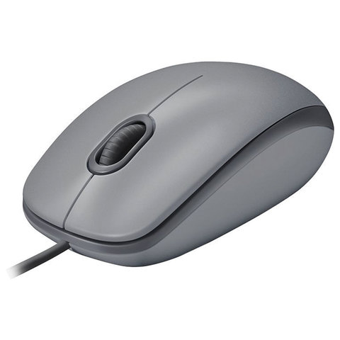 Мышь проводная LOGITECH M110, USB, 2 кнопки+1 колесо-кнопка, оптическая, серая