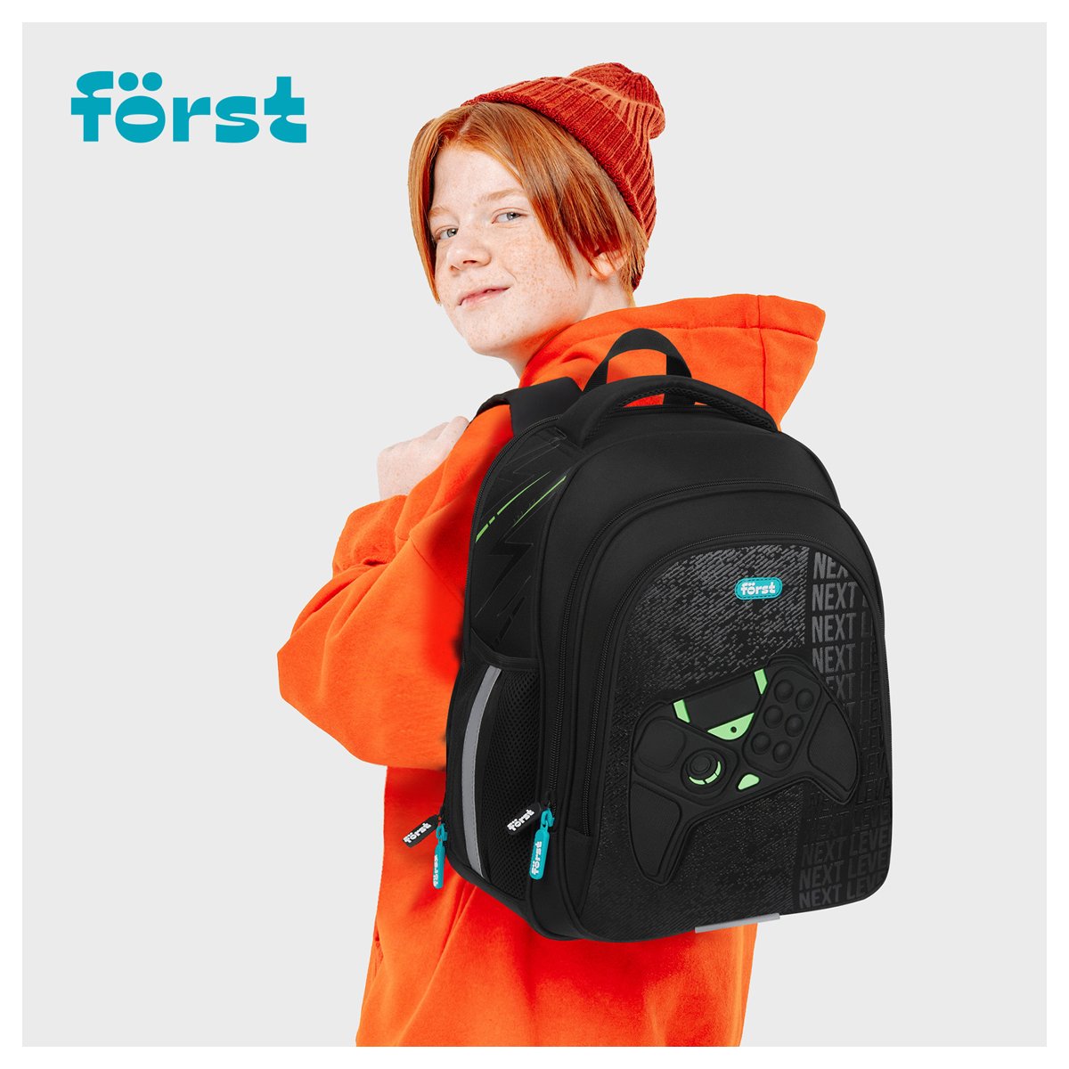 Ранец Först F-Base «Play the game» 36×29×17см, 3 отделения, 2 кармана, анатомическая спинка